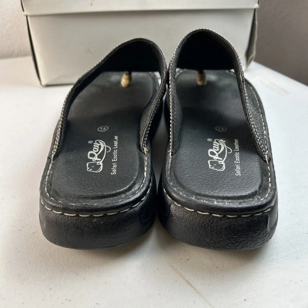 Ray Safari Exotic Leather Sandals Stingray‎ Black Mens Size 14